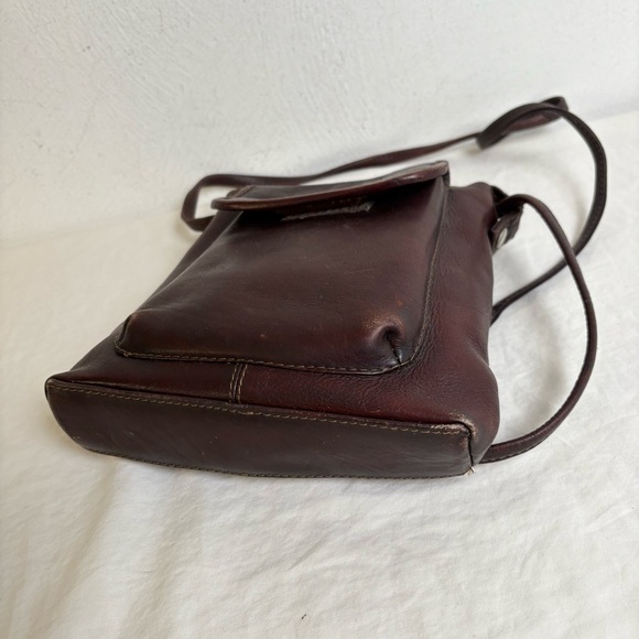 LE DONNE Vintage Genuine Leather Crossbody Bag Purse Minimalist Neutral Boho - Picture 11 of 14